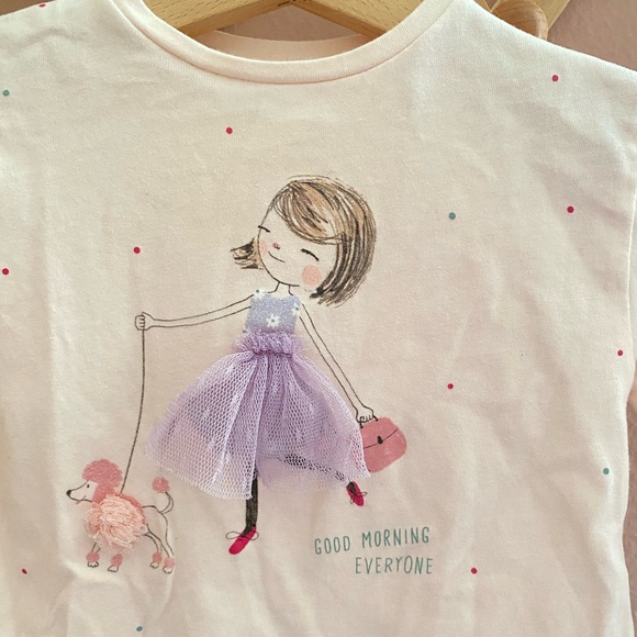 Zara girl tulle long sleeve shirt - Picture 3 of 7